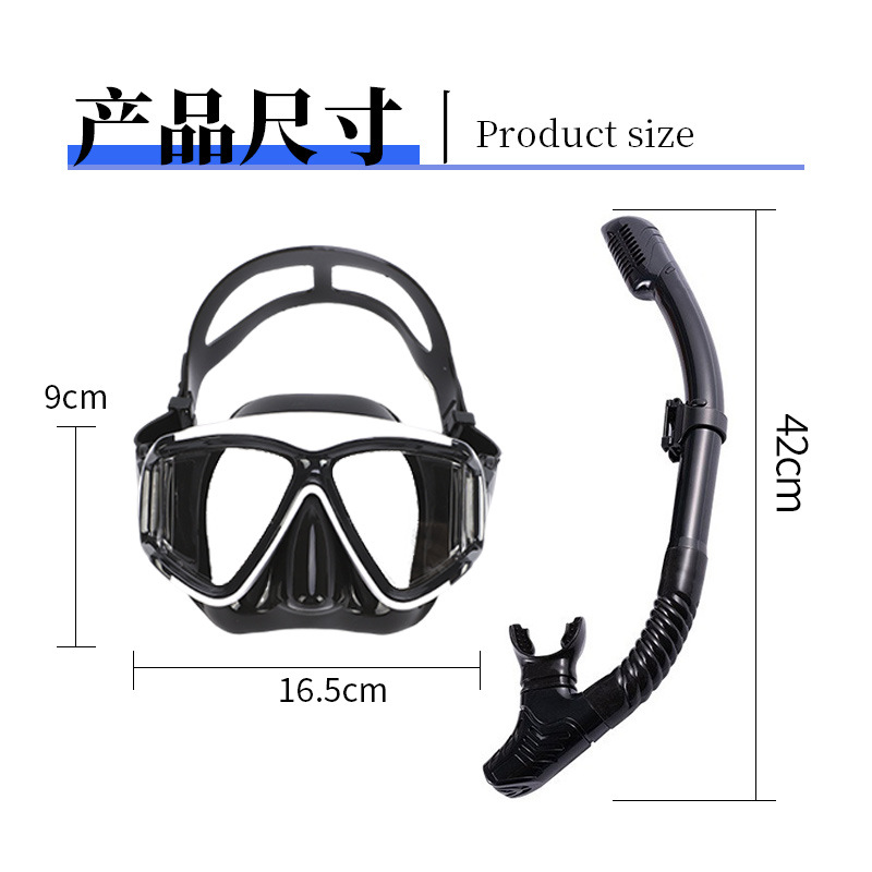 Picture of Cross-Border Snorkeling Set, Adult Diving Goggles Equipment, Large-Frame Silicone Mask, Can Be Equipped with Myopia Lenses, Snorkeling Mask