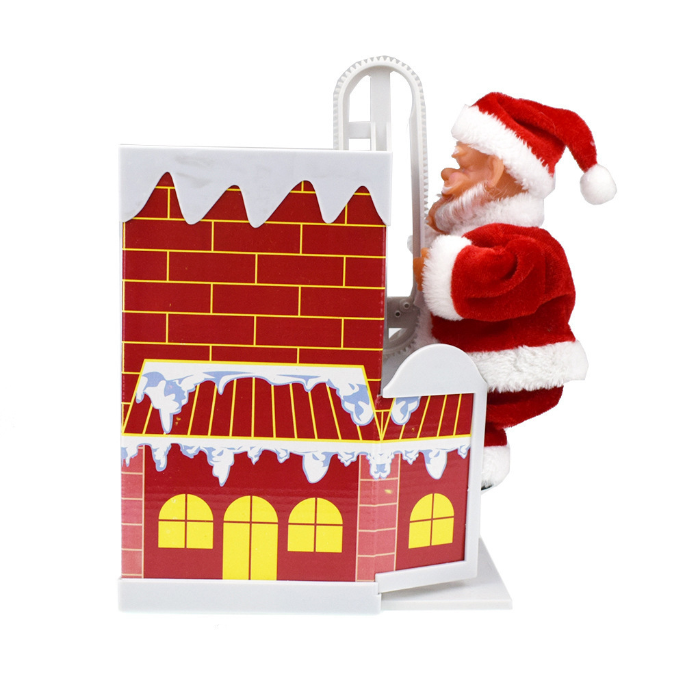 Climbing the Door Climbing the Chimney Electric Music Santa Claus Novelty Creative Children's Toys Christmas Gifts Decorative Ornaments