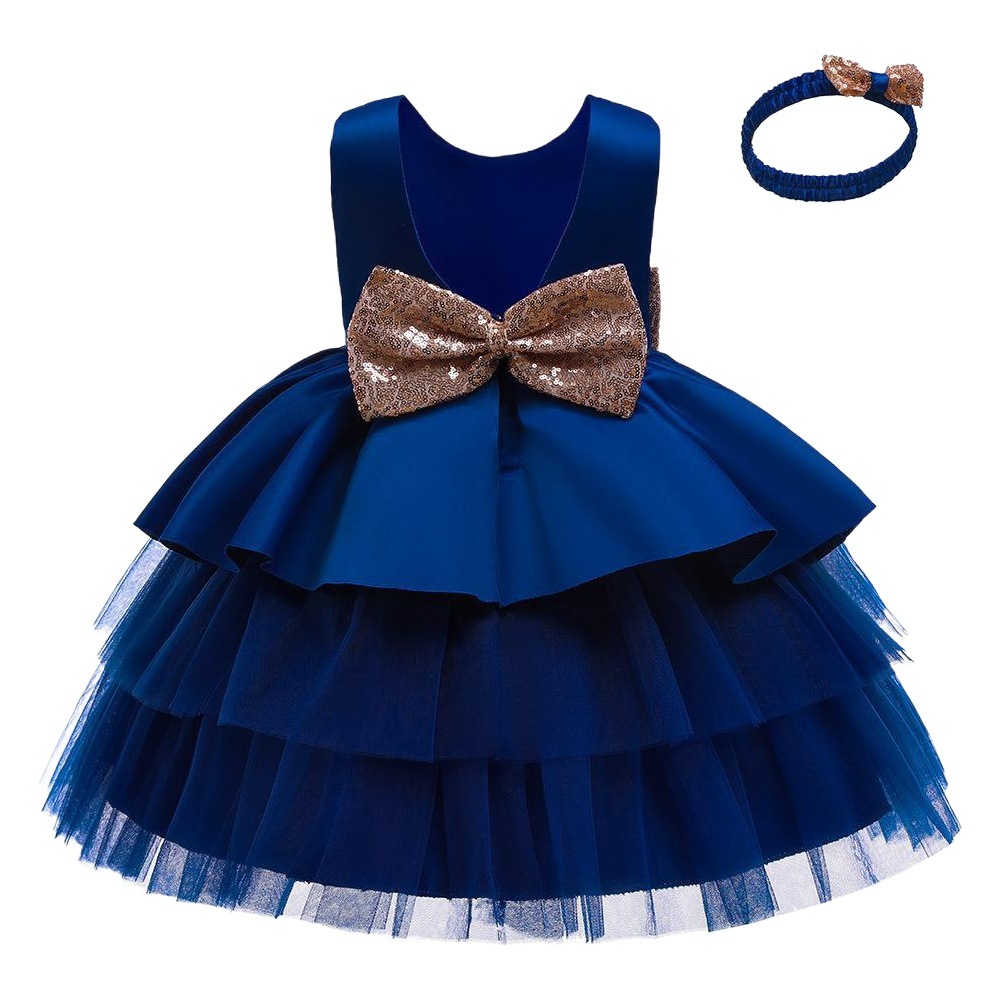 2023 Amazon Source Children's Dress Princess Dress Girls Baby Puffy Cake Dress Big Children's Birthday Dress