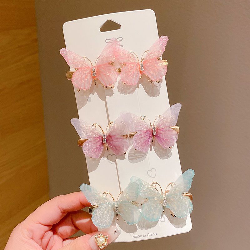 Picture of Butterfly hairpin girl princess cute Super fairy children's hair accessories headdress wholesale hairpin bangs clip side clip