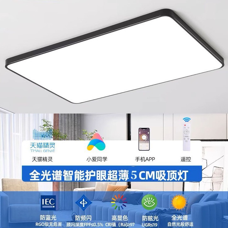 Full Spectrum Smart Ceiling Lamp Living Room Bedroom Lamp Led Modern Simple Elegant Ultra-Thin Lamps and Lighting Collection