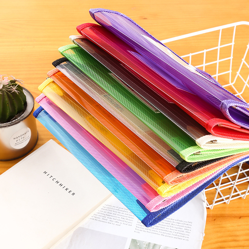Picture of A4A5 folder storage student envelope office test paper bag twill 9 color vertical three-dimensional file bag