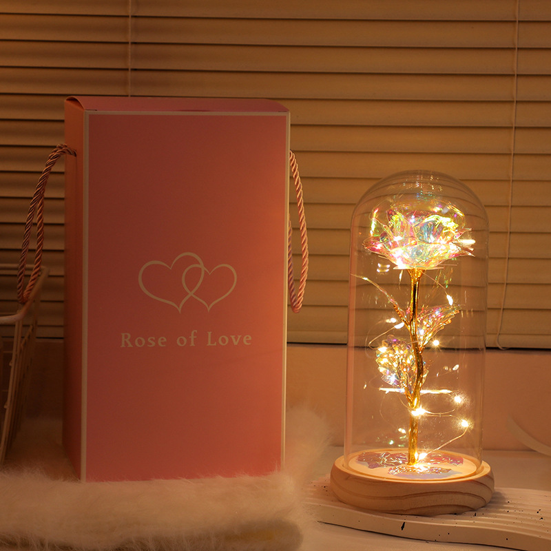 Picture of Immortal bouquet rose night light ornament bedroom decoration birthday gift for girlfriend girl children student Qixi Festival