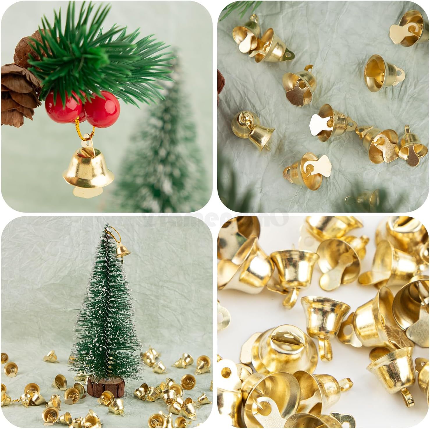 Picture of Factory wholesale 10-50mm Golden opening horn bell Christmas decoration small Bell Wind Bell DIY accessories wholesale