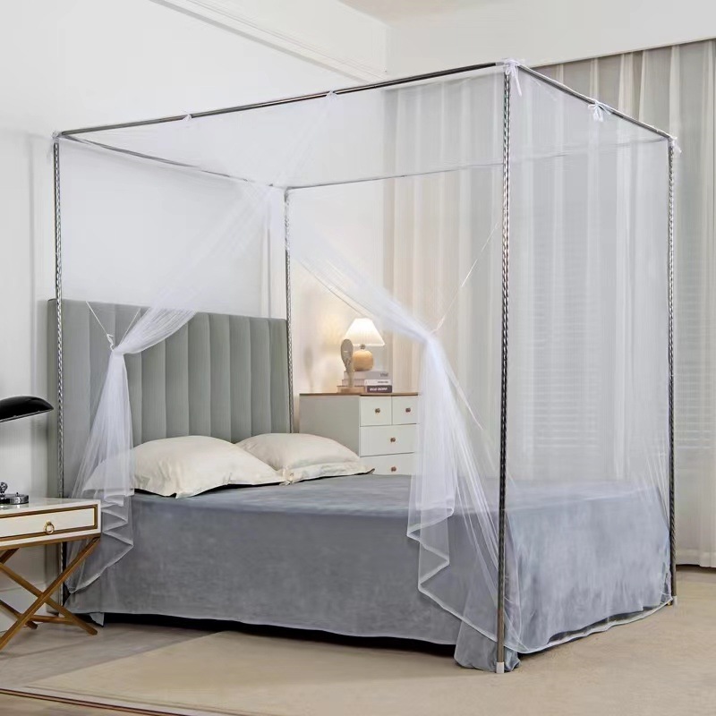 Household Palace Mosquito Net Thick Bracket Floor-Standing Princess Style Encrypted Thickeneded Net Gauze Old-Fashioned Double Bed Mosquito Net Old-Fashioned