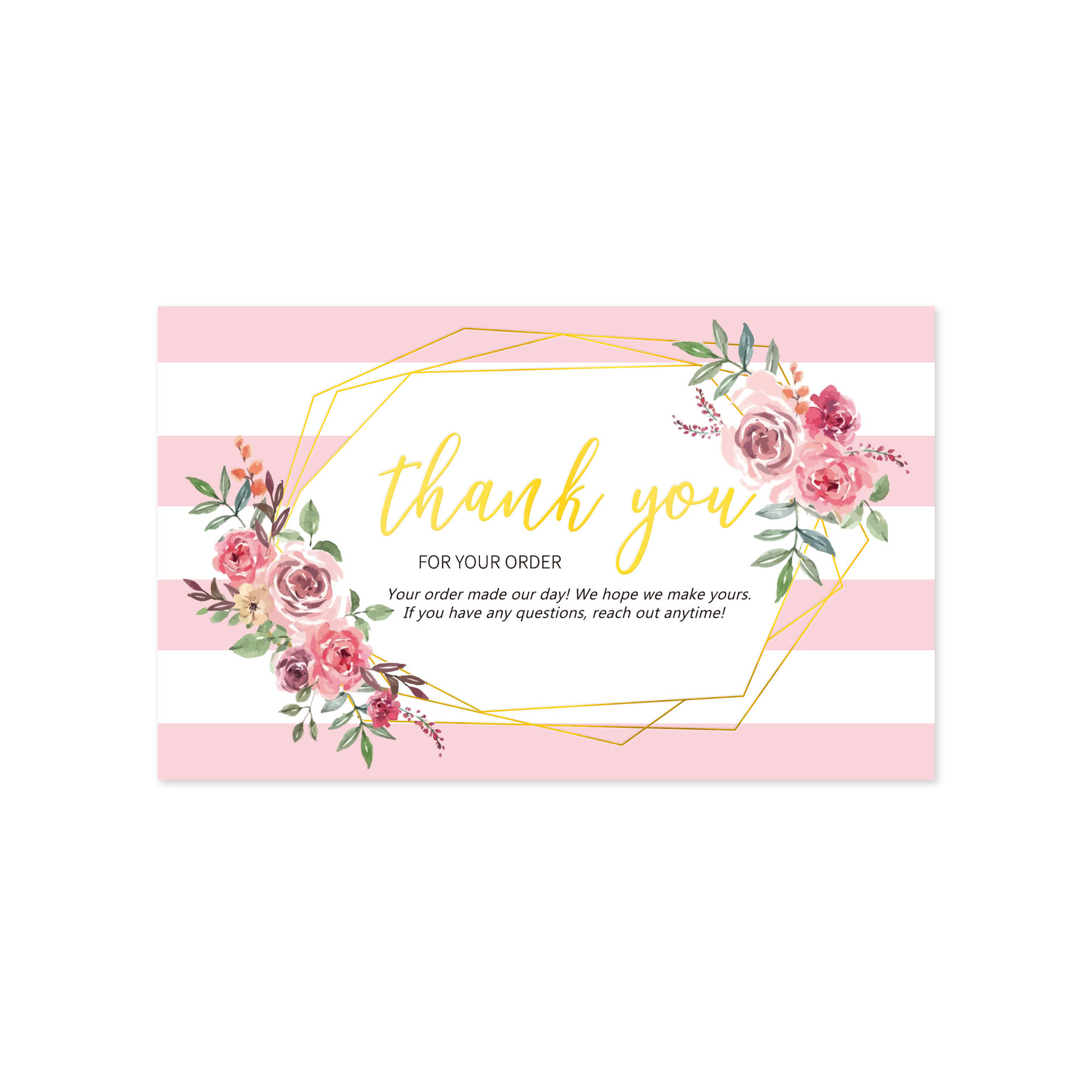Picture of 30 sheets/Pack simple flower Thank You stamping card business card gift packaging decoration card English mini thank you card