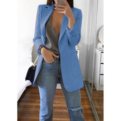 Picture of AliExpress WISH2024 New Spring and Autumn Explosions Women's Long Sleeve Solid Color Pocket Cardigan Small Suit Jacket