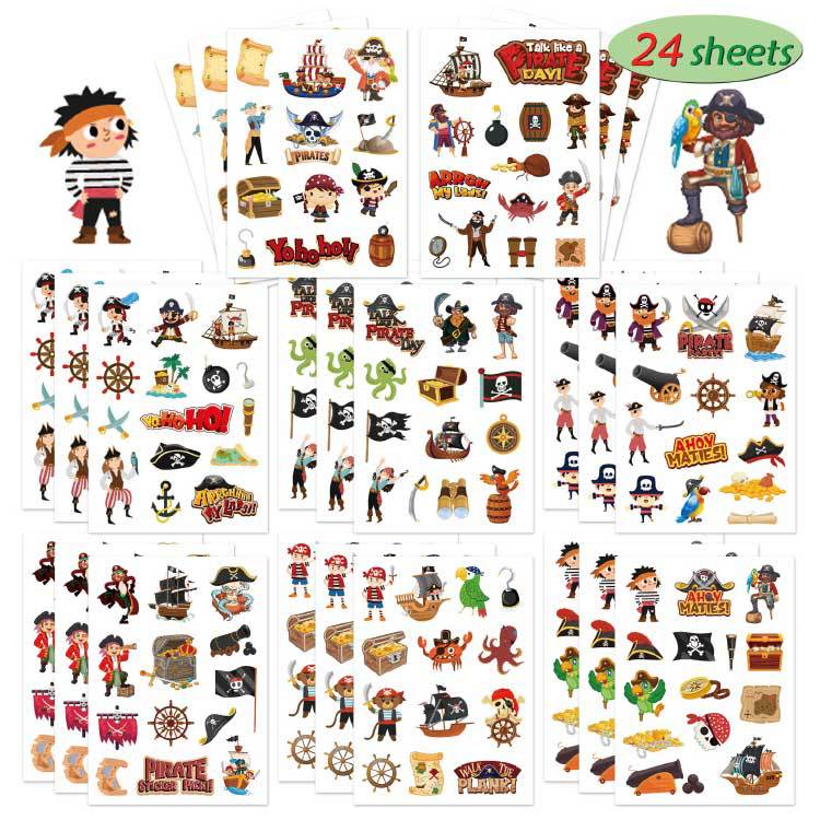 Cross Border Pirate Theme Waterproof Decorative Sticker Children's Hand Account Cartoon Sticker Water Bottle Crafts Scrapbook