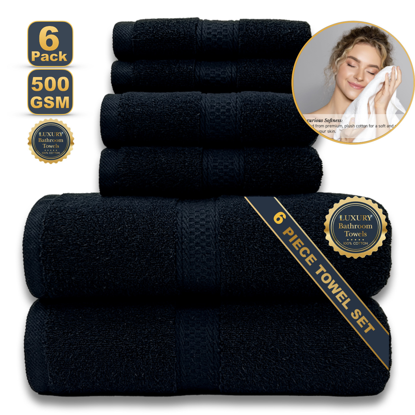 Picture of Cross-border cotton household bath towel towel bath cross-border wholesale cotton towel bath towel square six-piece cotton