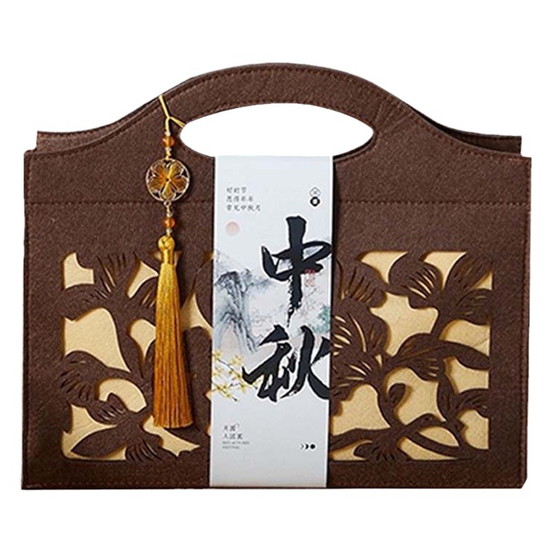 2023 New Mid-Autumn Festival Gift Bag Creative Gift Box Moon Cake Handbag Felt Bag Gift Box