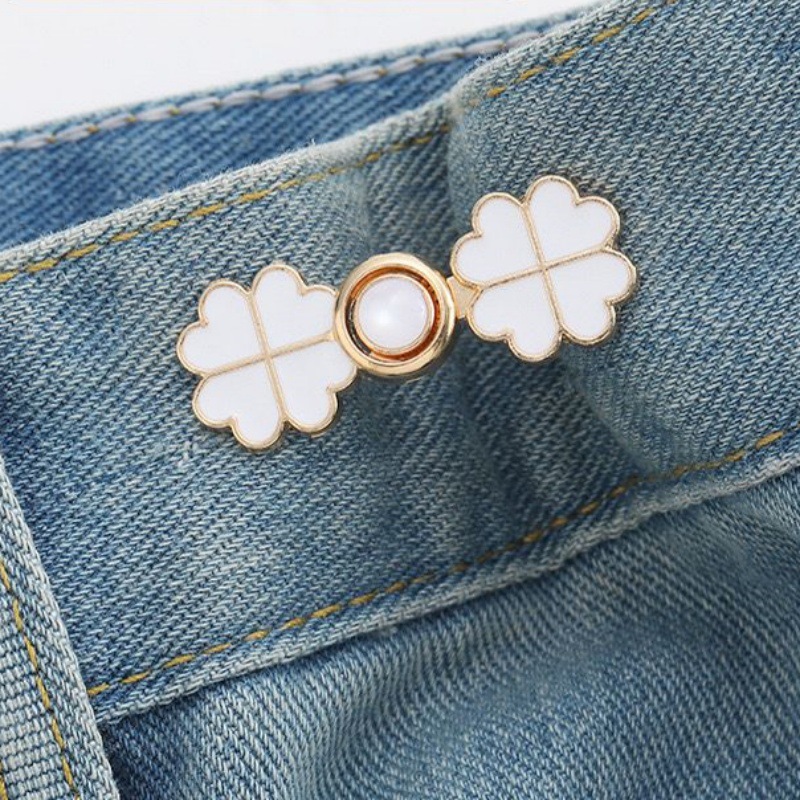 Picture of Chinese Knot Waist Buckle Pair Buckle Flat Bottom Removable Nail-free Seam-free Button Girl's Trouser Skirt Waist Size Change Artifact