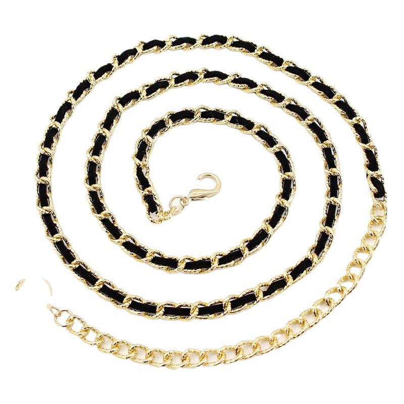 Korean version of Joker metal thin waist chain women's skirt decorative pearl belt sweet ladies decorative belt a generation of hair