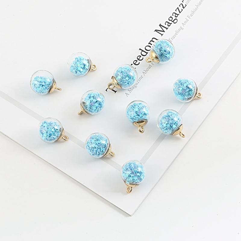 Picture of Cross-border Hot Sale Color Transparent Star Sequins Crystal Glass Ball Pendant DIY Handmade Ear Jewelry Accessories