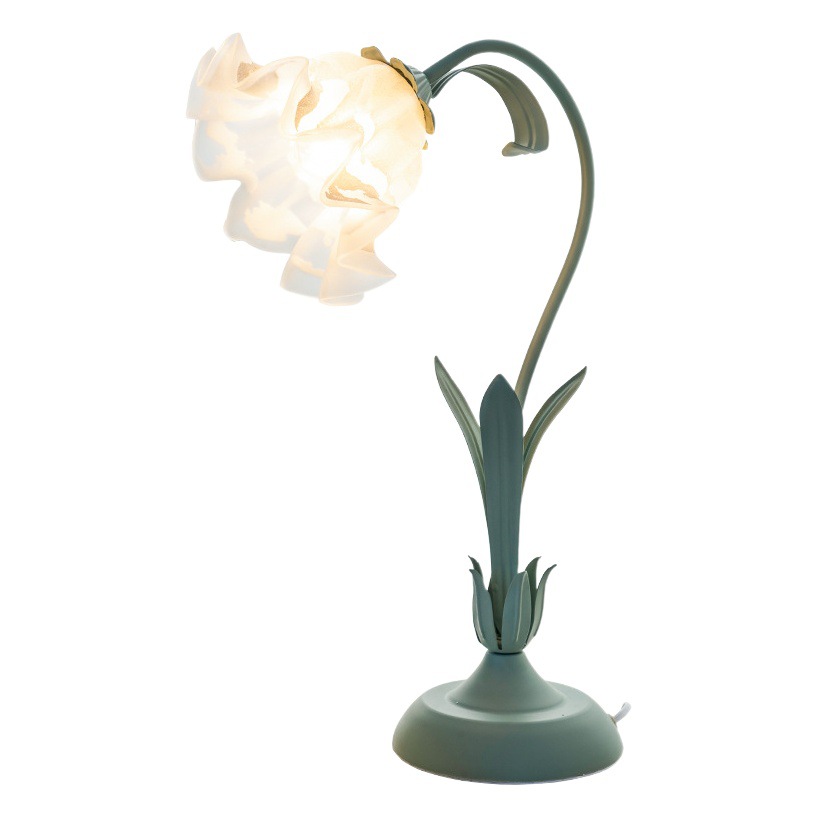 Vintage Bedside Table Lamp Atmosphere Lamp Bedroom Ins Style American Style Pastoral Country Nostalgia Cyber Celebrity Flower Decorative Night Light