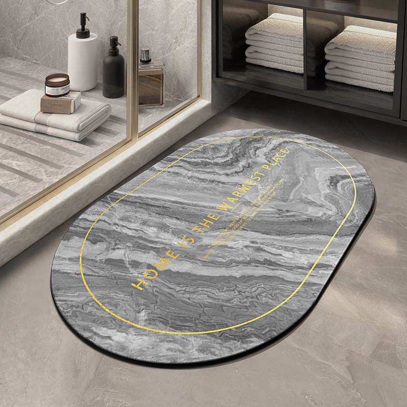 Picture of Diatom mud bathroom absorbent quick-drying marbling floor mat household bathroom wash basin non-slip floor mat