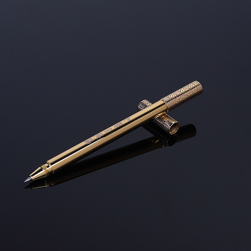 Picture of Creative gold cudgel brass neutral pen gift business advertising sign pen paint magnetic student stationery pen