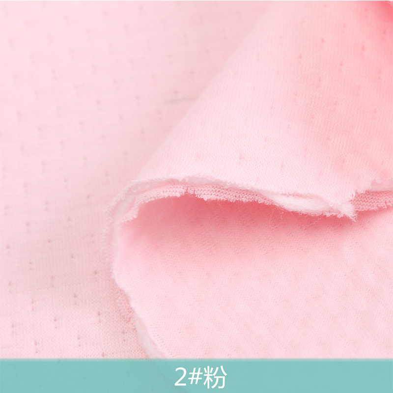 Picture of Two Ideas Plain Jacquard Air Layer Knitted Cotton Quilted Jacquard Fabric Baby Climbing Wear Warm Fabric Factory