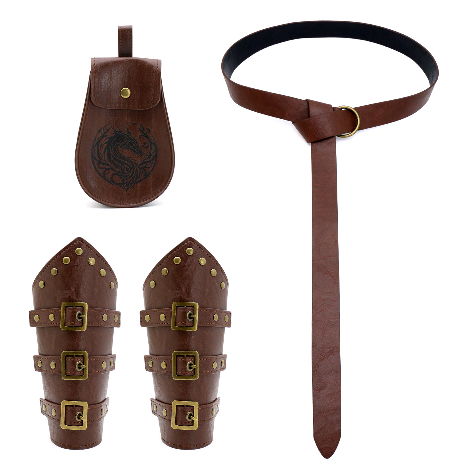Picture of Cross Border Medieval Viking Renaissance Belt Retro Wrist Bracer Halloween cosplay Dress Up Waist Bag