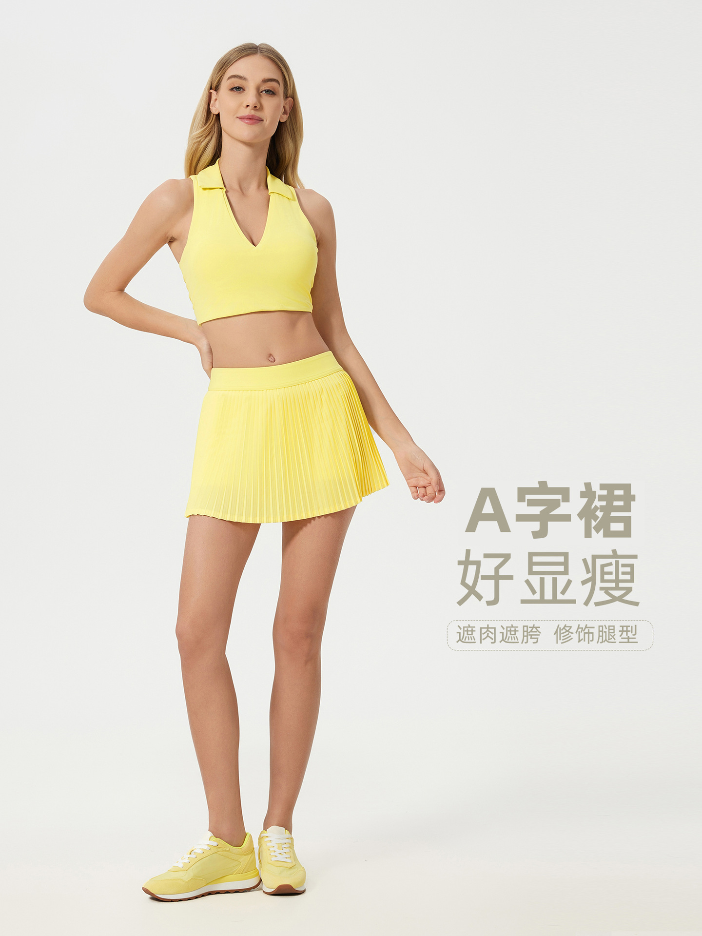 Picture of Ice Breathable Outdoor Sports Skirt Women's Belt Lining Anti-running Tennis Skirt Yoga Fitness Skirt D25008