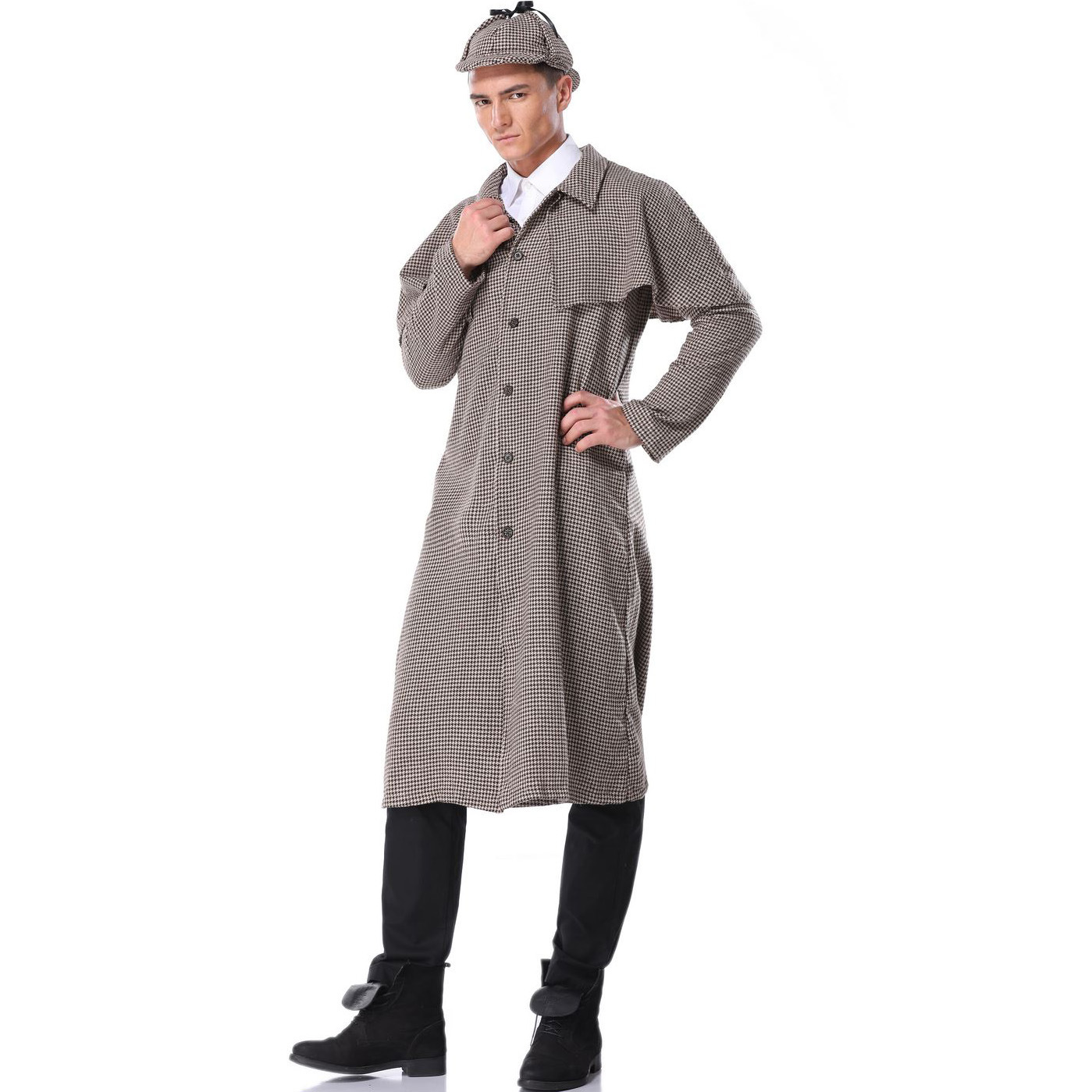 M-XL Sherlock Holmes Adult Men Halloween Costumes