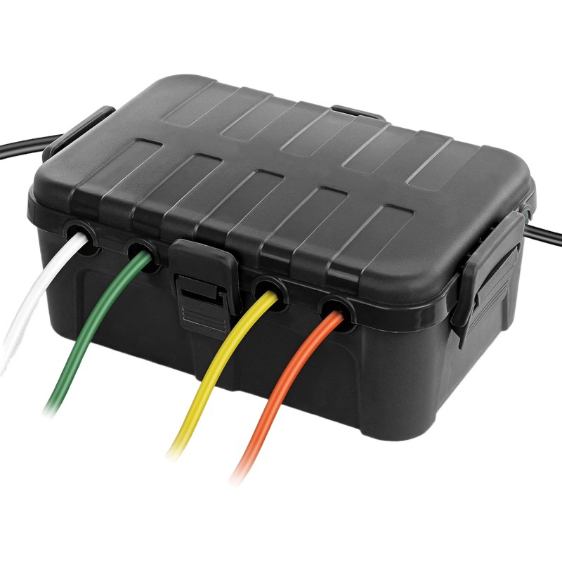 Amazon hot sale waterproof moisture-proof large capacity junction box outdoor Black Square power cable protection box