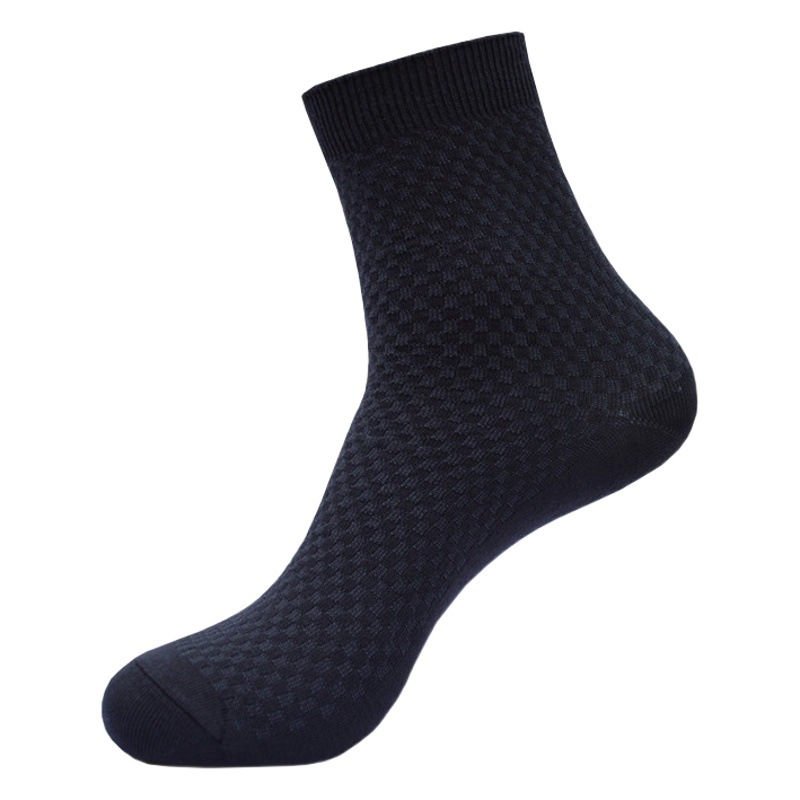 Men's socks in the tube deodorant men's socks small square polyester cotton bamboo fiber business casual socks socks manufacturers wholesale