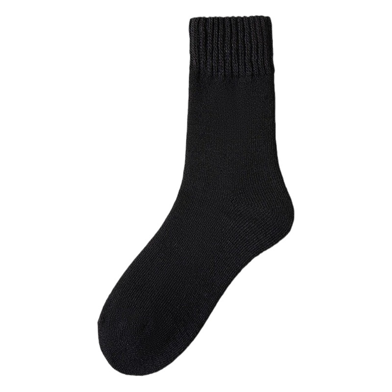 Snow socks thickened fleece-lined autumn and winter solid color warm mid-calf length socks plush long plush confinement socks