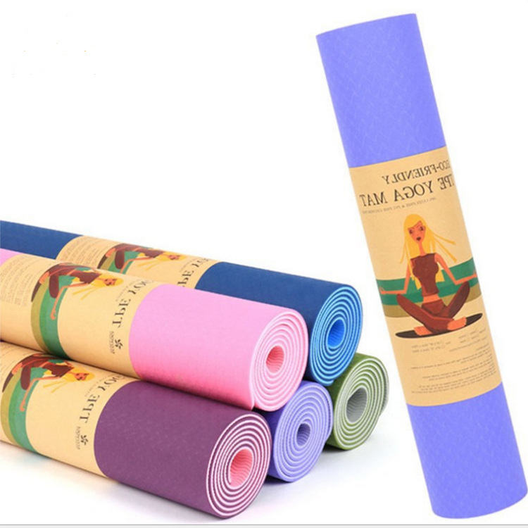 Picture of Spot Manufacturer Wholesale Tpe Two-Color Yoga Mat 183*61*0.6 Sports Fitness Mat Portable Dance Practice Mat