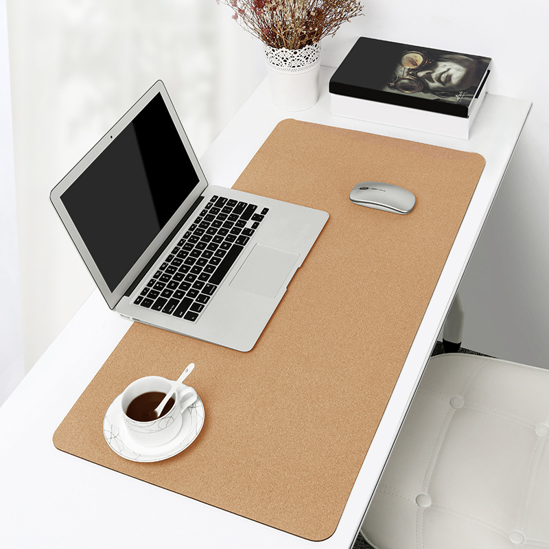 Cork Rubber Bottom Desk Pad Multi-Purpose Office Desk Pad Thickened Non-Slip Cork Desk Pad Writing Mouse Pad