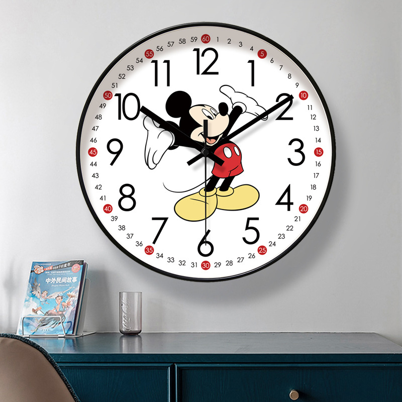 Ipura 6894 Home Clock Wall Clock Living Room Clock Simple Wall Watch Cartoon Mickey Mouse Silent Quartz Clock