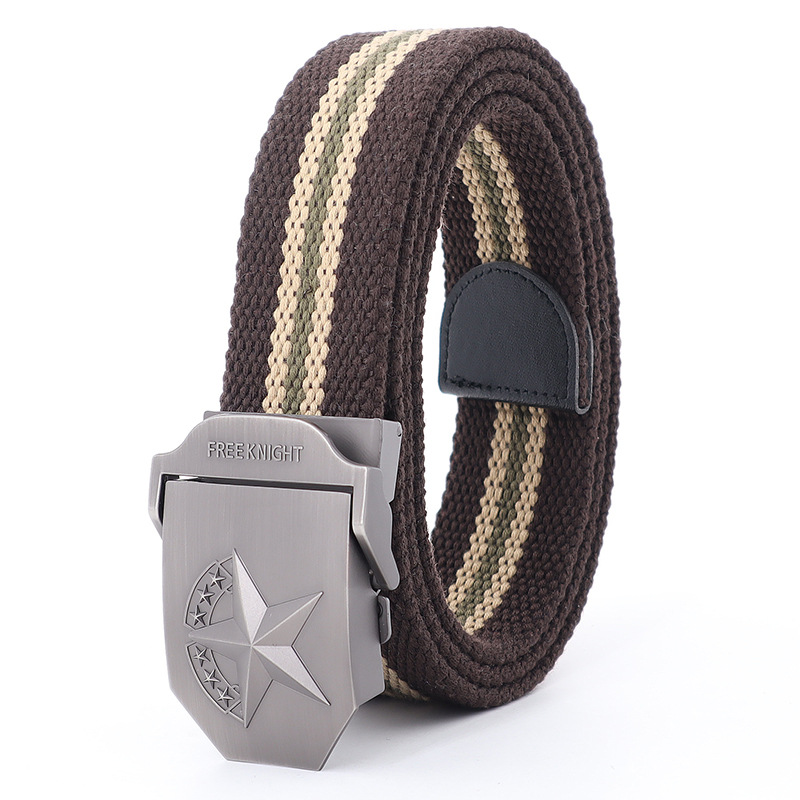 Picture of Thickened alloy camouflage canvas belt men's smooth buckle student leisure outdoor pants belt tactical military training wholesale