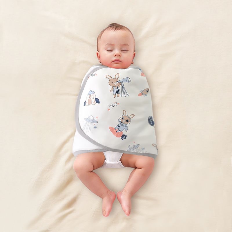 Picture of Baby Anti-Fright Sleeping Bag Newborn Baby Swaddle Spring and Autum Pure Cotton Type a Sleeping Anti-Fright Swaddling Towel