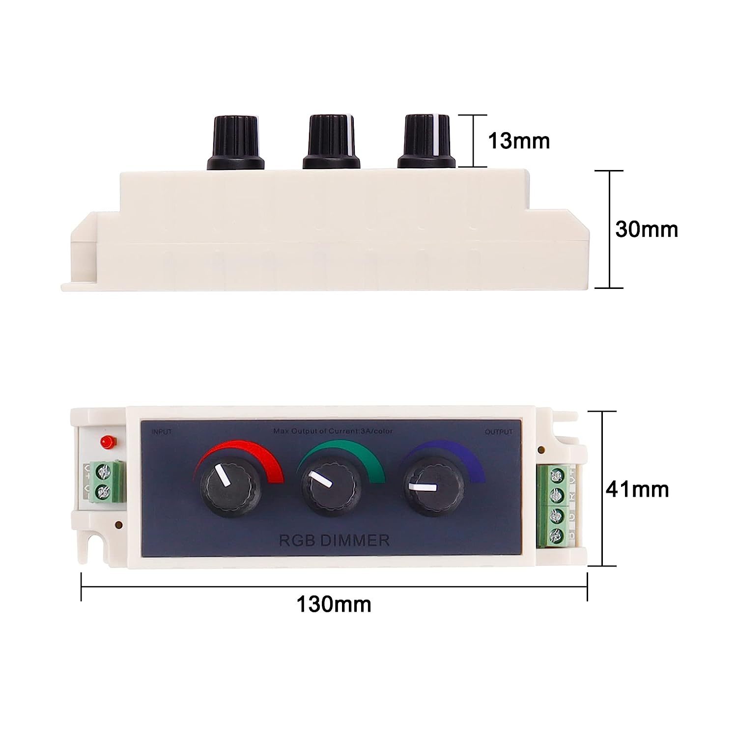 Picture of Dimmer RGB knob dimming LED brightness adjustment red, green and blue single three-way controller 12-24V