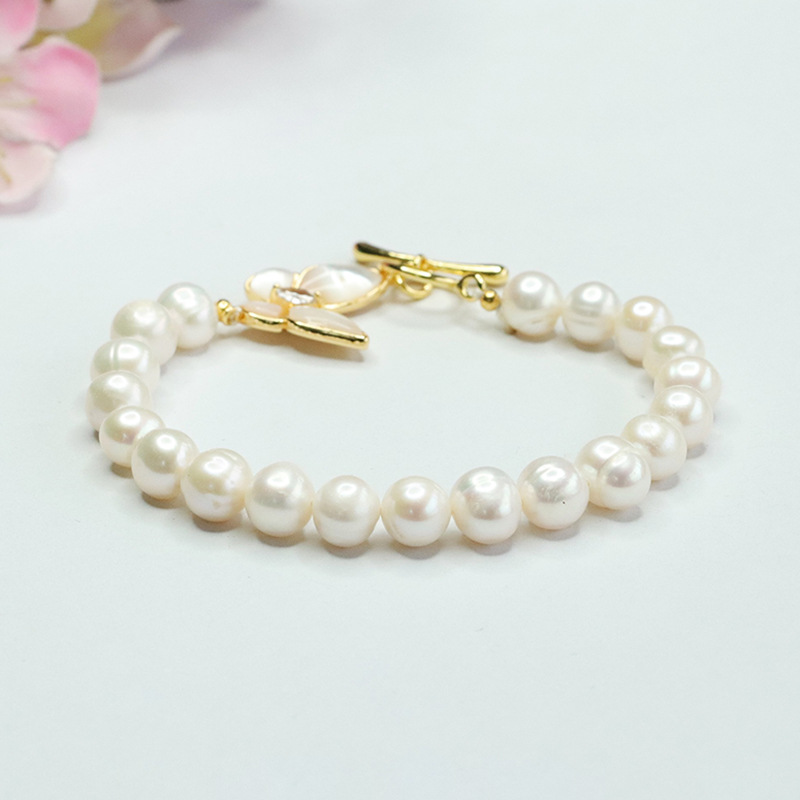 Yuyu Natural Freshwater Pearl Bracelet White Fritillaria Butterfly Bracelet Jewelry Factory Wholesale ZZ3090808