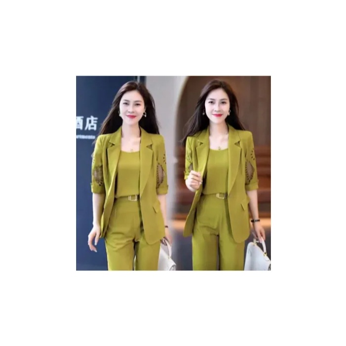 Picture of Professional Three-Piece Suit for Women 2025 New Fashion Summer Slimming and Western Style Harem Pants Suit Thin