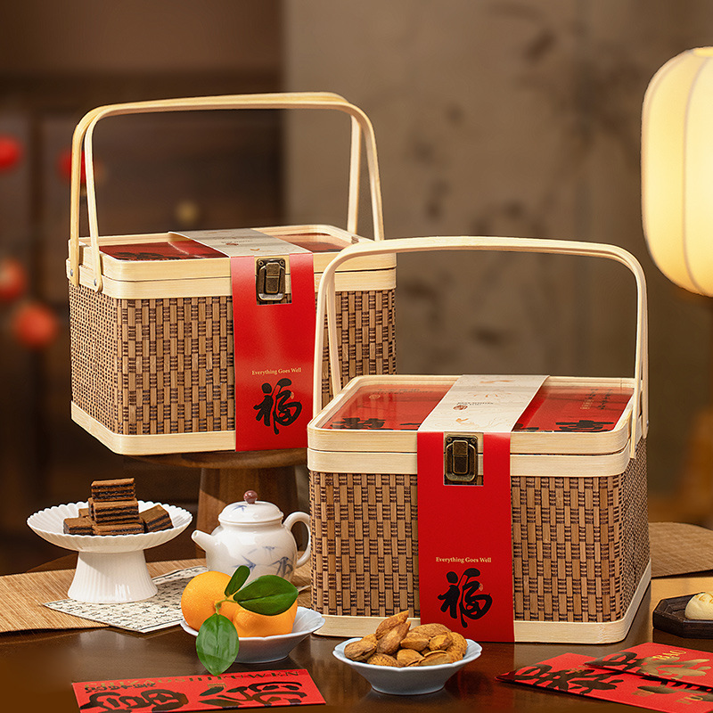 2026 New Year Gift Box, New Year's Goods Packaging Box, Wooden Empty Box, Portable New Year Gift Box, Gift Box for Spring Festival