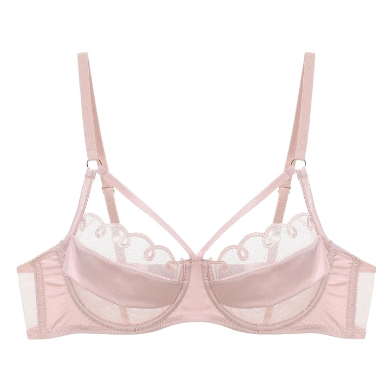 French sexy sexy lingerie summer ultra-thin pure desire mesh breathable underwear big chest small anti-sagging bra
