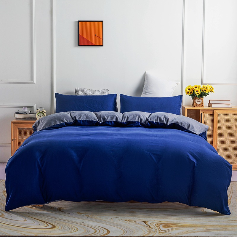 Picture of Amazon plain quilt cover pillowcase three-piece set manufacturers foreign trade in stock cross-border bedding a generation of hair
