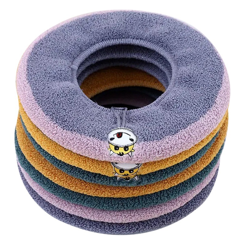 Thickened toilet seat cushion four seasons universal toilet seat cushion with handle warm fleece-lined toilet cover household toilet seat wholesale