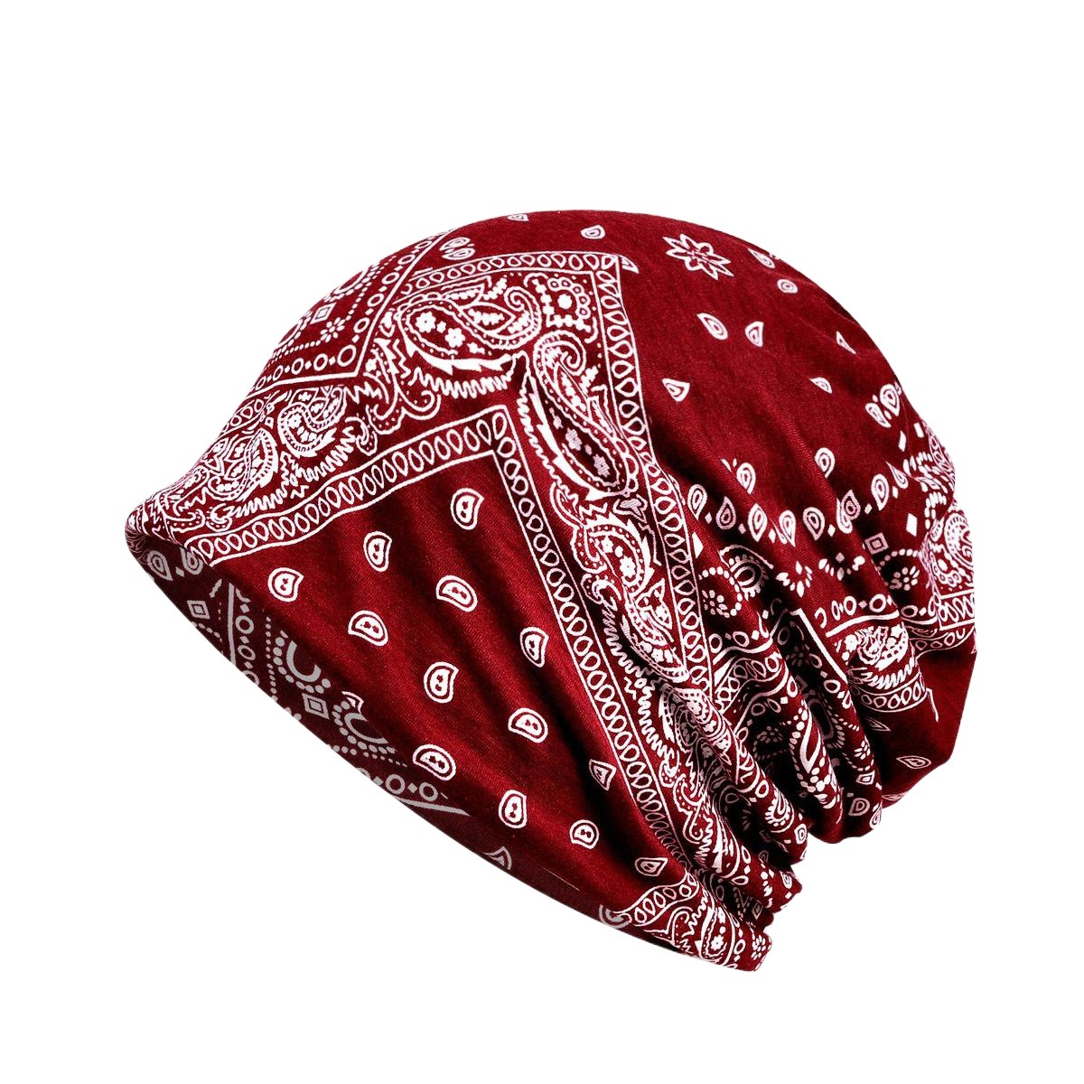 Factory Baotou Hat for Men and Women Cashew Flower Pattern European and American Foreign Trade Hip-Hop Trendy Fashion Pullover Hat and Scarf Dual-Purpose