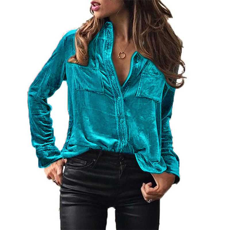 Picture of Spot Foreign Trade European and American Clothing Amazon Cross-Border Fashion Shirts Tops Spring and Autumn Temperament Long-Sleeved Shirts for Women Autumn