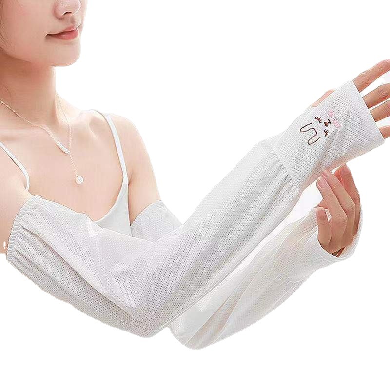 Picture of Summer Soft Rabbit Ice Sleeve Sun Protection Versatile Fashion Cycling Gray Outdoor Sleeve