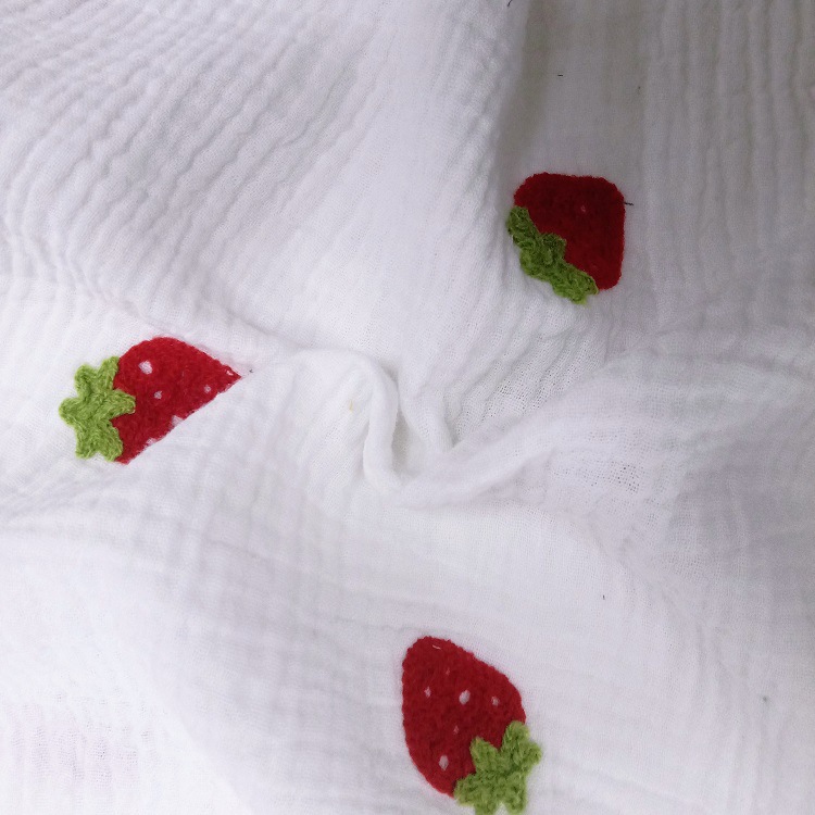 Double-layer bubble gauze soft skin-friendly home fabric autumn and winter casual clothing baby cotton embroidered fabric