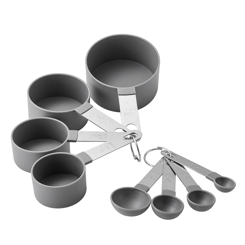 Picture of New stainless steel handle measuring cup 8 piece set plastic measuring spoon measuring spoon Baking set kitchen gadget measuring spoon