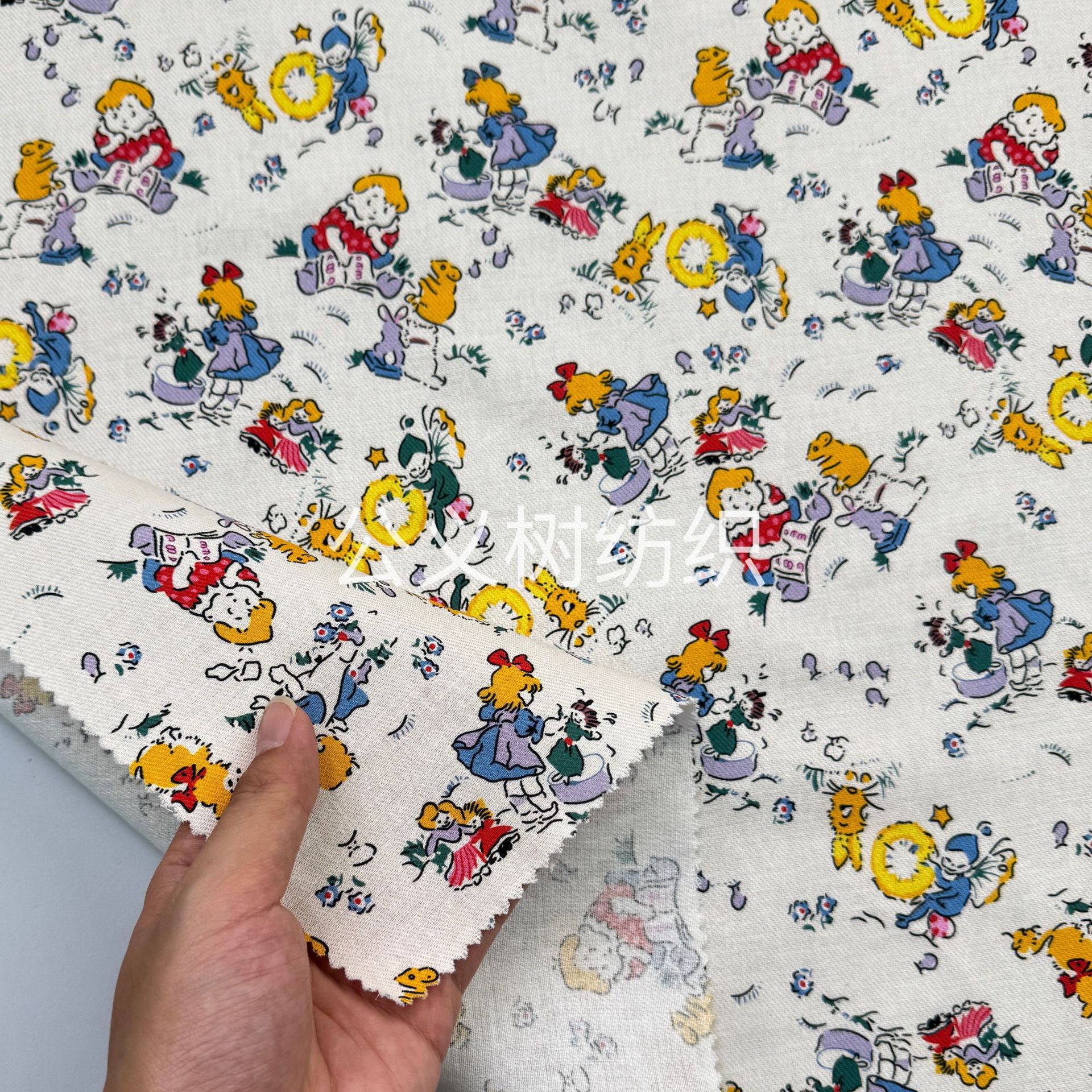 Picture of "fun painting children's garden" spring autumn and winter cotton skin-friendly fabric cotton twill digital printing clothing handmade fabric