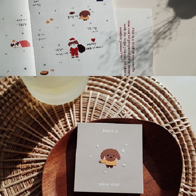 Picture of Cross-border South Korea suatelier Christmas 1115 Cute Animal Dog Teddy Decorative Stickers Hand Account Stickers