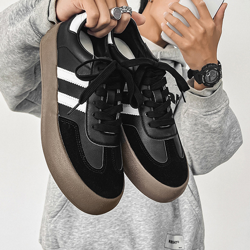 Hong Kong Style Chic Retro German Training Shoes 2025 Spring and Autumn Men's and Women's All-match Fashionable Couple's Board Shoes Leather Casual Shoes