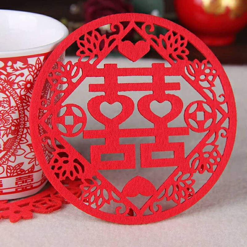 Creative felt coaster placemat paper-cut felt crafts wholesale felt insulation mat felt crafts