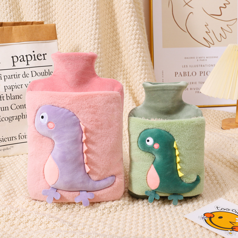 Picture of Cartoon Pvc Hot Water Bottle Filled with Water, Thickeneded Explosion-Proof Ring, Warm Hand Treasure, Removable and Washable Baby Warmer, Wholesale Dinosaur