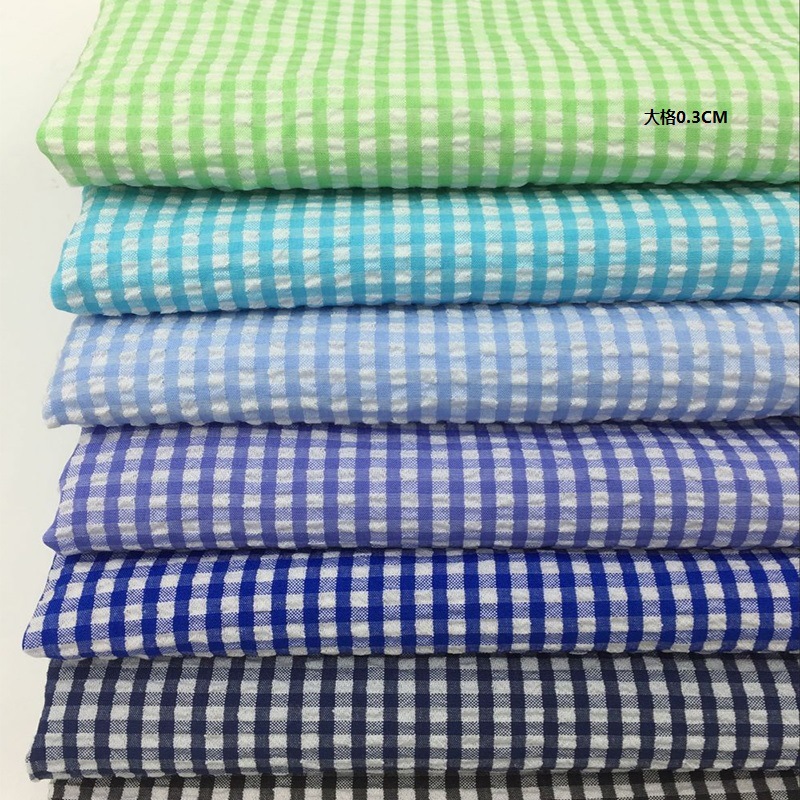 [Bubble Lattice] 0.3cm yarn-dyed polyester Plaid yarn factory spot women's shirt fabric